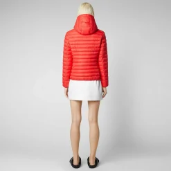 Kvinner Save The Duck Woman'S Animal Free Puffer Jacket Daisy In Jack Red