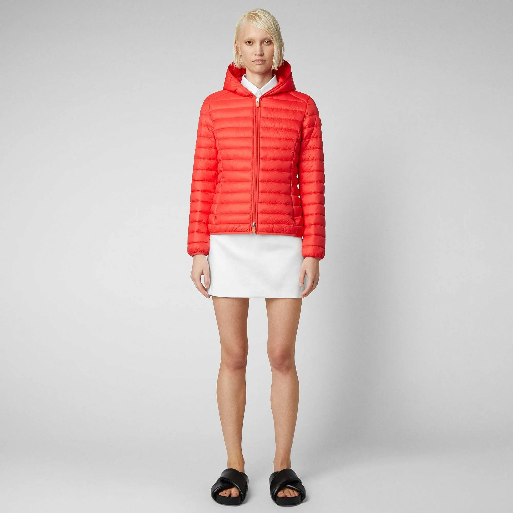 Kvinner Save The Duck Woman'S Animal Free Puffer Jacket Daisy In Jack Red