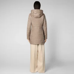 Kvinner Save The Duck Woman'S Animal Free Puffer Megs I Pearl Grey