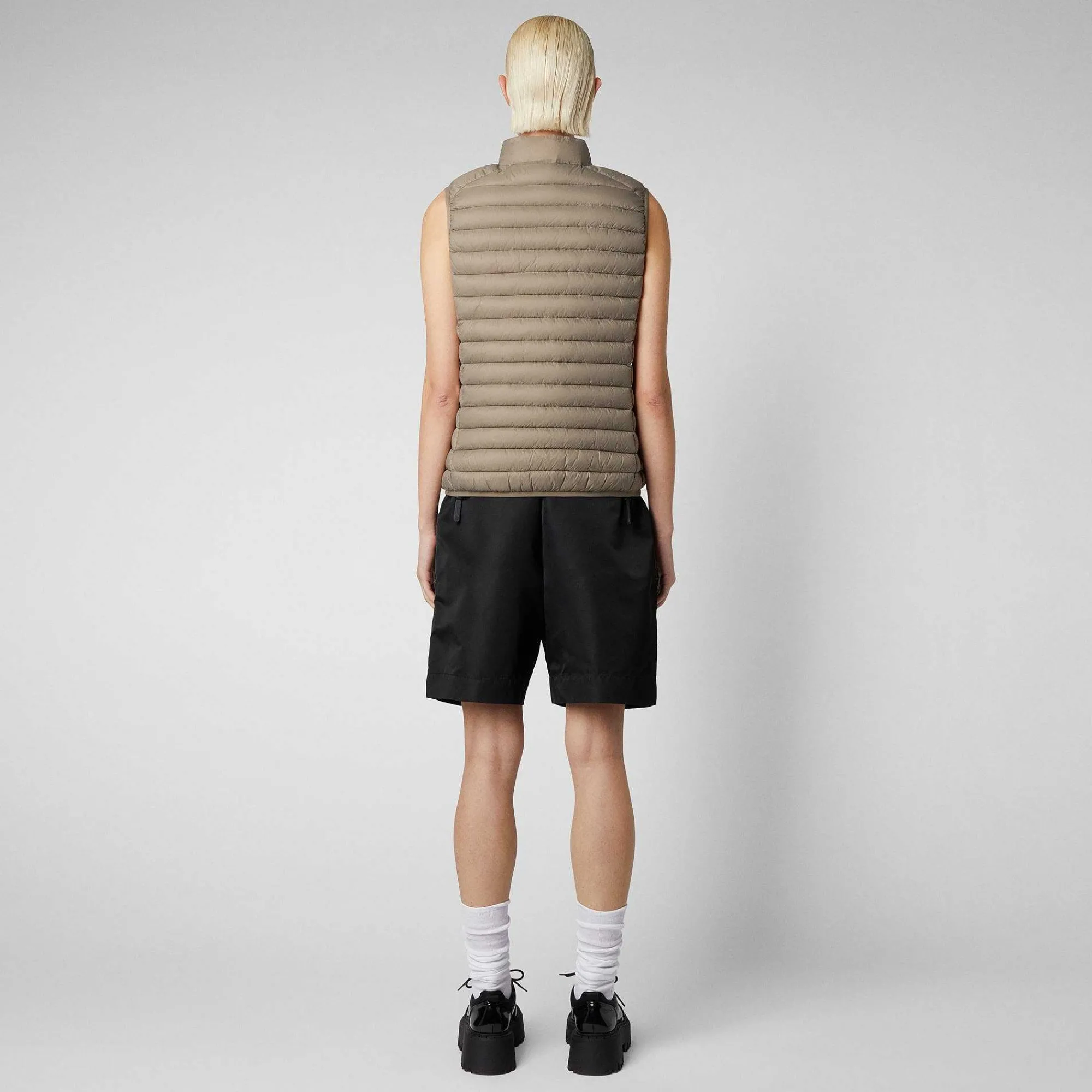 Kvinner Save The Duck Woman'S Quilted Gilet Charlotte I Elephant Grey
