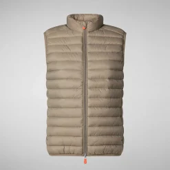 Kvinner Save The Duck Woman'S Quilted Gilet Charlotte I Elephant Grey